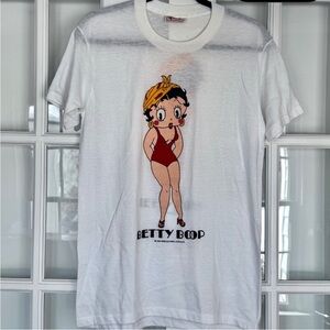 Vintage 80s White Betty Boop Graphic T-Shirt